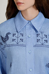 Women's embroidered shirt Dawn blue